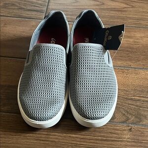OluKai Men's Mesh Gray Slip-Ons